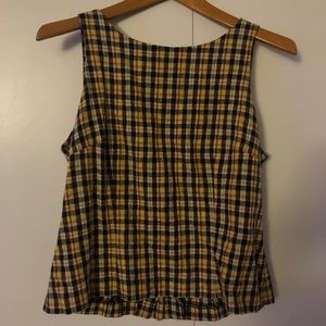 Vintage Sleeveless Plaid Top